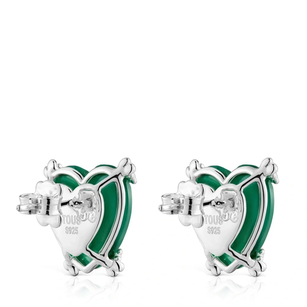 TOUS Color Pills earrings in sterling silver with faceted heart-cut - Picture 6 of 9